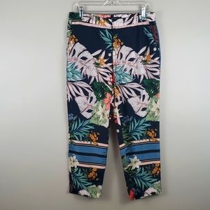 Zara Floral Ankle Pants - Multicolor